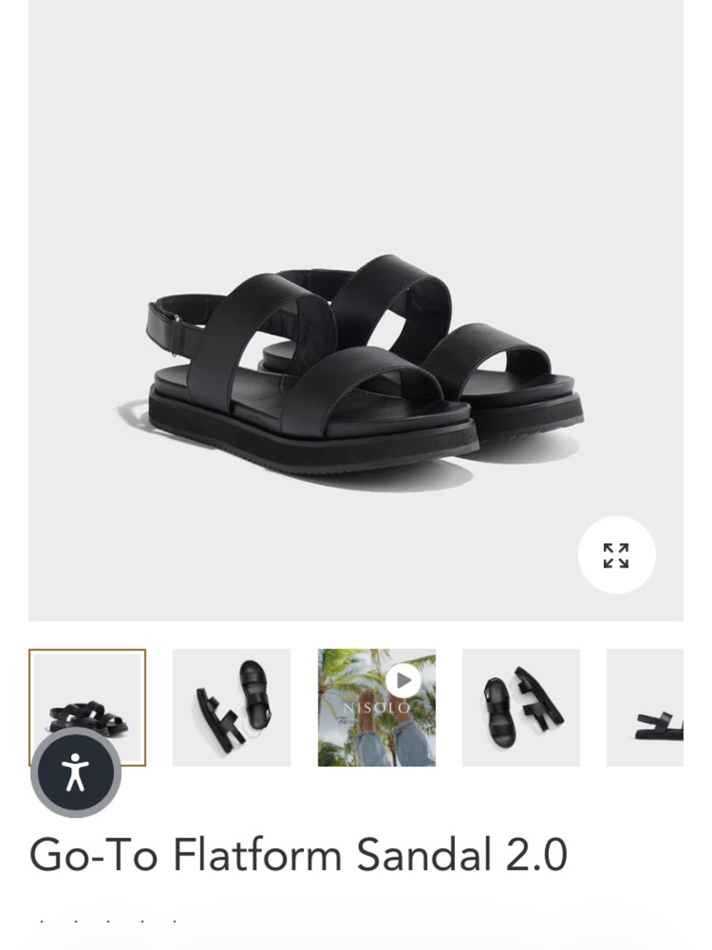 Nisolo Black Go-To Flatform Sandal 2.0